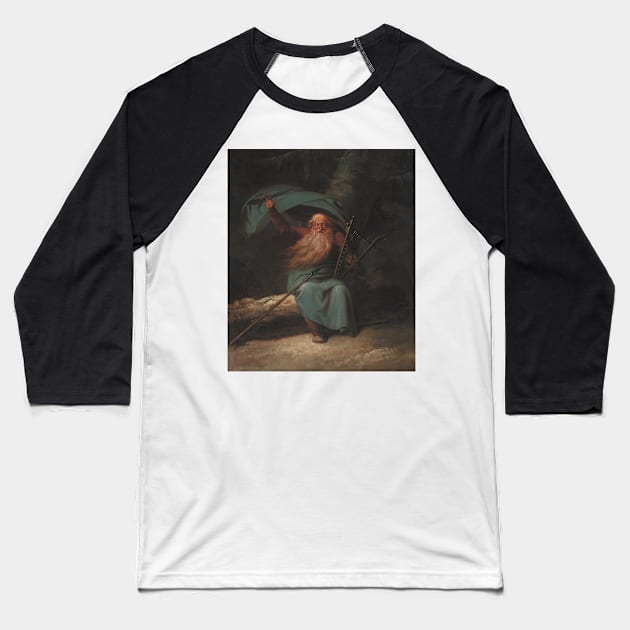 Ossian Singing His Swan Song by Nicolai Abildgaard Baseball T-Shirt by Classic Art Stall